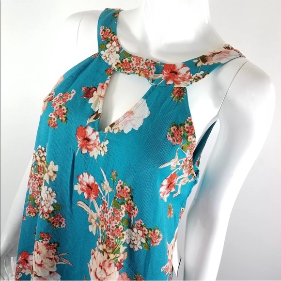 Jodi Kristopher Dress SZ L Floral Choker VNeck NWT - Picture 3 of 6